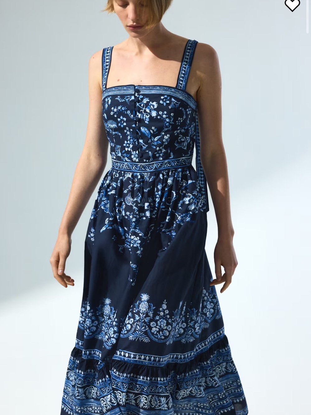 H& M Navy Blue Floral Maxi Dress | NWT